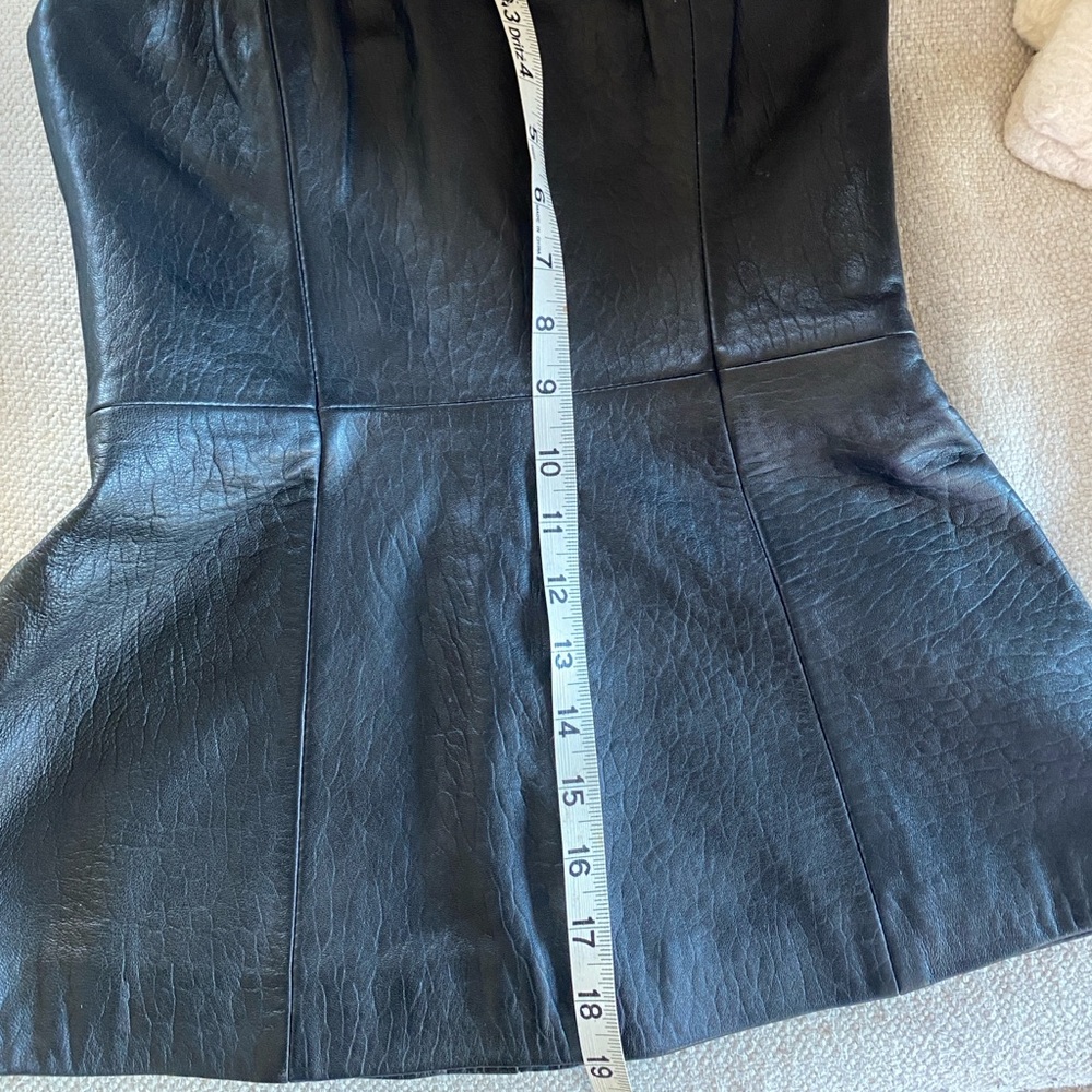 Black 100 Percent Leather Strapless Women's Top - Picture 6 of 6